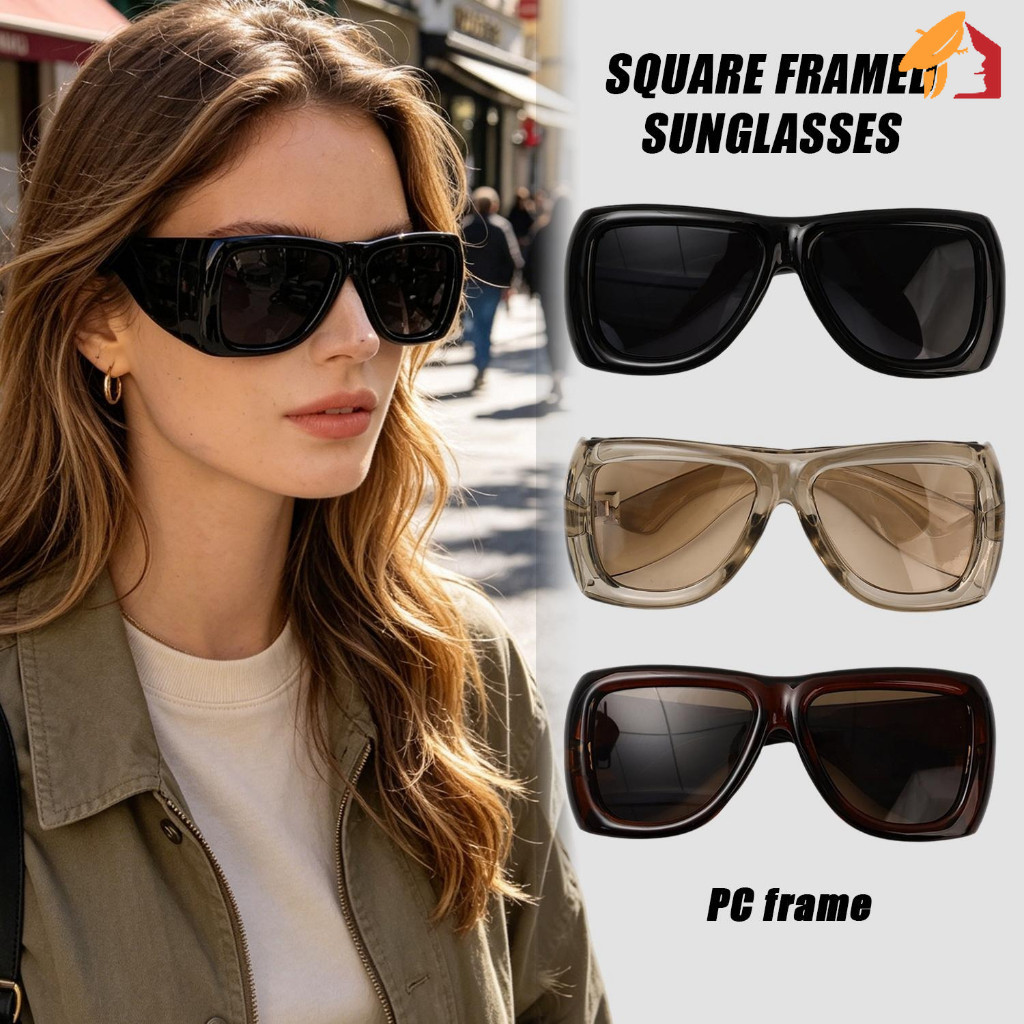 Retro 70s Style Oversized Square Shades - Kính râm chống tia cực tím toàn khung - Kính mắt thiết kế 