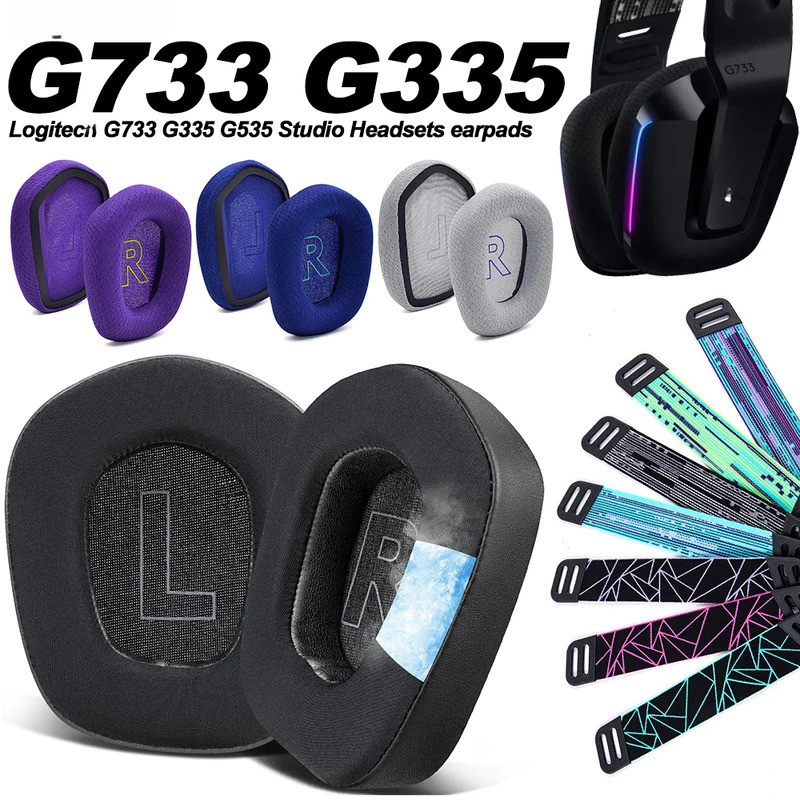 For Logitech G733 G335 G535 replacement Earpads headphones Earmuffs Soft cloth Memory Covers Sponge