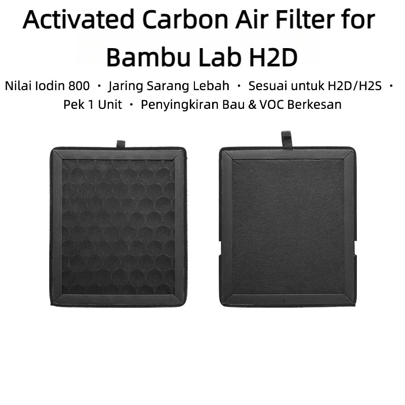 Bộ lọc không khí than hoạt tính cho Bambu Lab H2D | Iodine Value 800 · Lưới tổ ong · Phù hợp với H2D