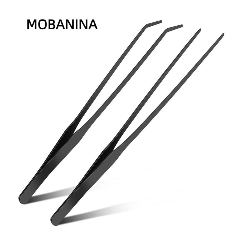 Kẹp bể cá MOBANINA, Nhíp bể cá dài bằng thép không gỉ chống trượt, Dụng cụ làm sạch bể cá bền và con
