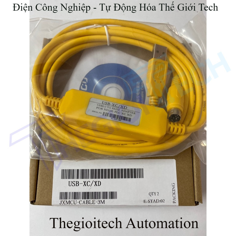 Cáp Lập Trình PLC Xinje USB-XC/XD | Nạp PLC XC1/XC2/XC3/XC5/XD/XE | USB/RS232 | Cổng tròn MD8