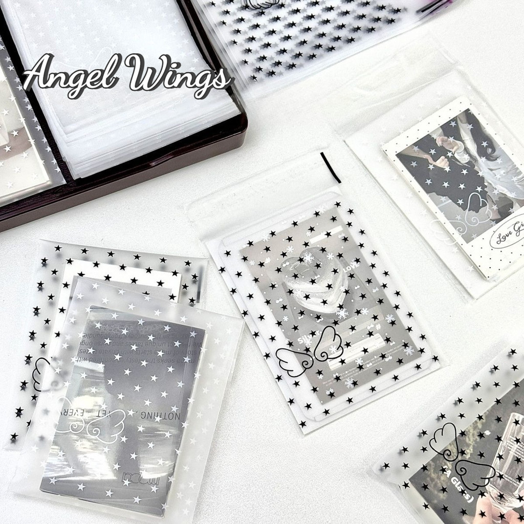 Bộ 50 Matte Wings Niêm Phong Túi Toploader Túi Photocard Bao Bì Túi Quà Tặng