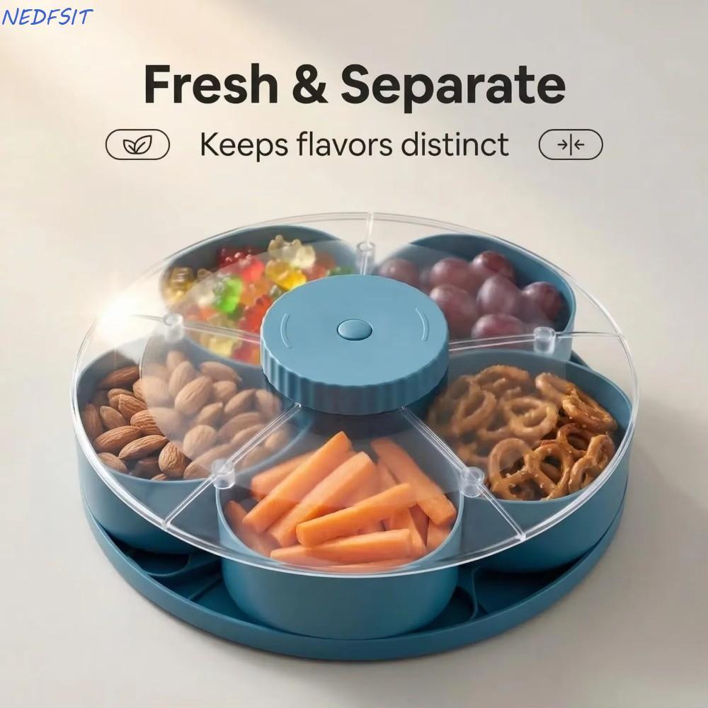 Khay phục vụ chia đôi NEDFSXG, Khay đựng đồ ăn nhẹ xoay nhiều ngăn có nắp, Hộp đựng đồ ăn nhẹ Phần c