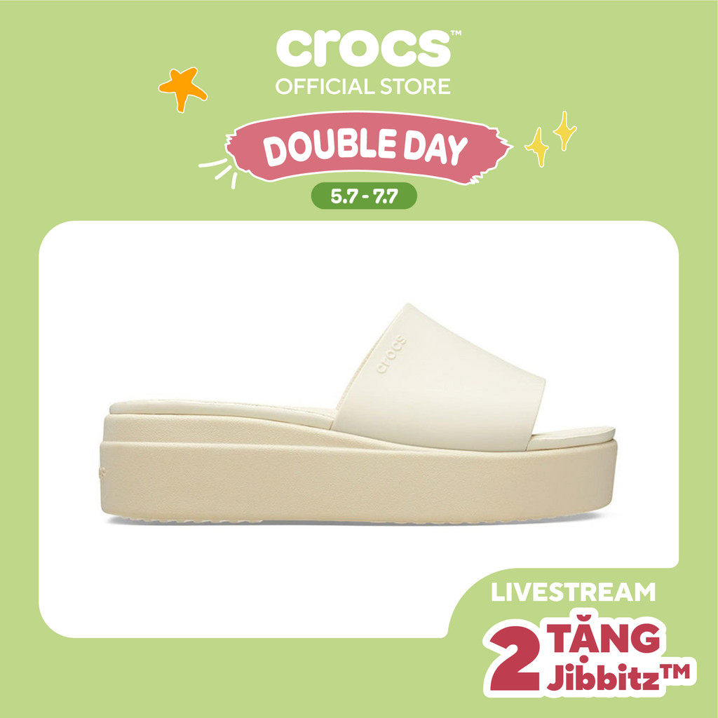 Dép Quai Ngang Nữ Crocs Brooklyn - Bone - 208728-2Y2