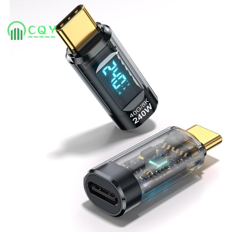 Bộ Chuyển Đổi USB C 240W Máy Đo Nguồn 2 Gói 240W USB4 Hiển Thị Kỹ Thuật Số Sạc Adapter Cho Điện Thoạ