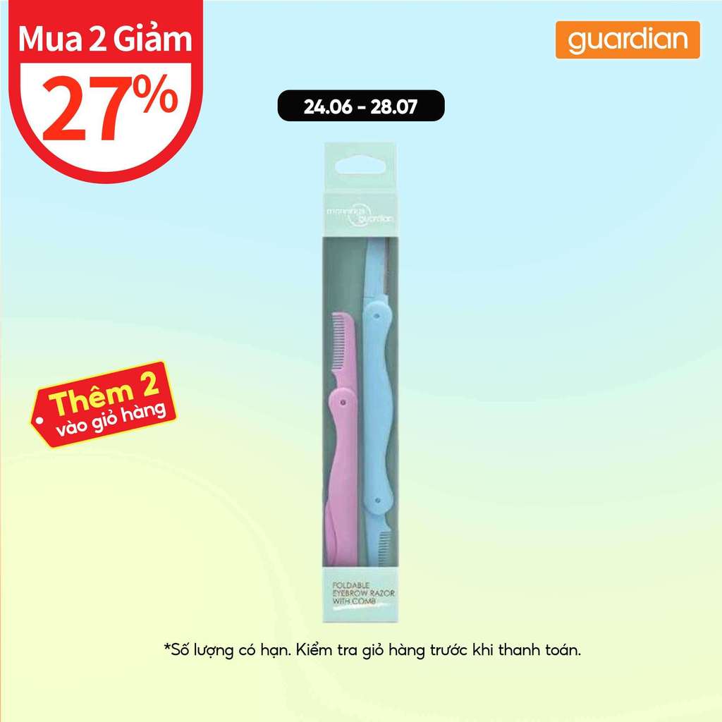 Dao Cạo Lông Mày Gấp Gọn Kèm Lược Mannings Guardian Mannings Guardian Foldable Eyebrow Razor With Co