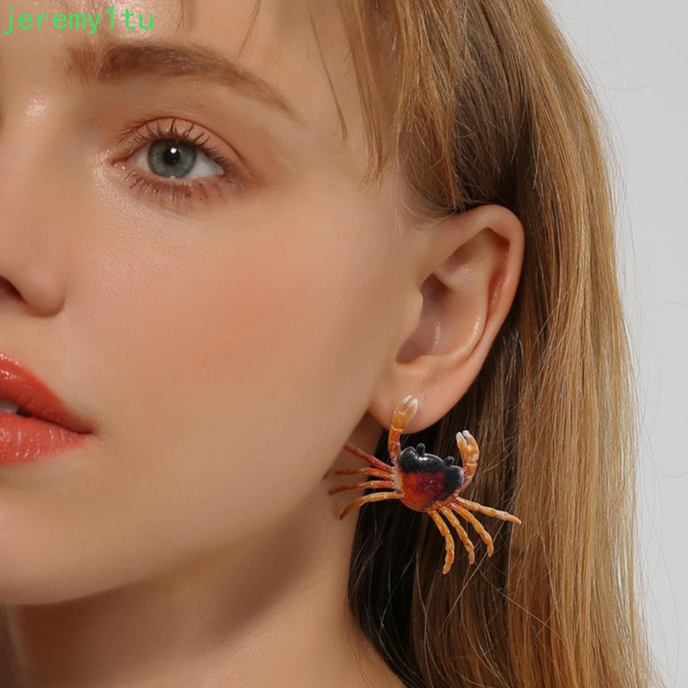 Bông Tai Cua JEREMY, Bông Tai Cua Hồng Sáng Tạo Độc Đáo, Trang Sức Cá Tính Vintage Cua Đỏ Móng Vuốt 