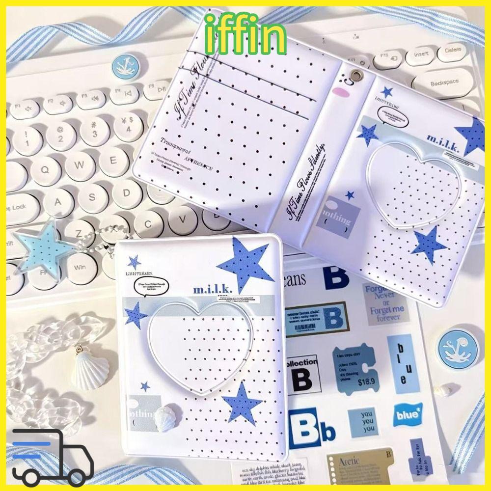 IFFIN Photocard Binder, PVC Ring Binder Card Holder Book, Trang bỏ túi 3 inch Bộ sưu tập Photocard S