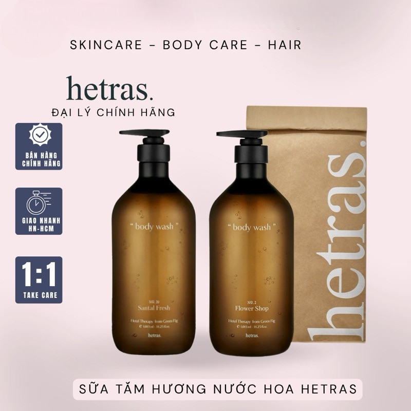 (HOẢ TỐC) Sữa Tắm Hương Nước Hoa Hetras, Sữa tắm Hetras. Hotel Therapy Body Wash 1013ml