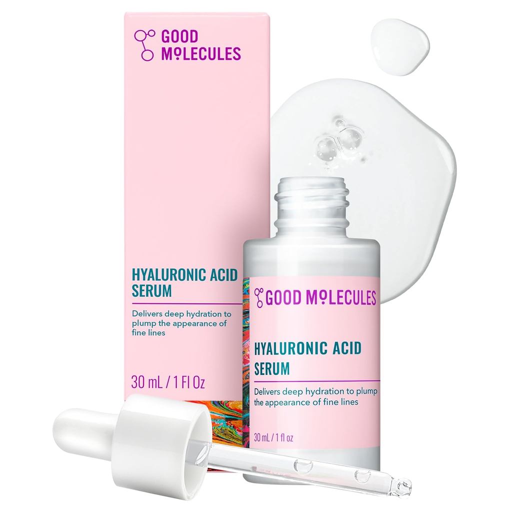 GoodMoleculesHyaluronicAcidSerum-1% HyaluronicAcidUltraHydratingSerum, FacialMoisturizerforPlumper, 