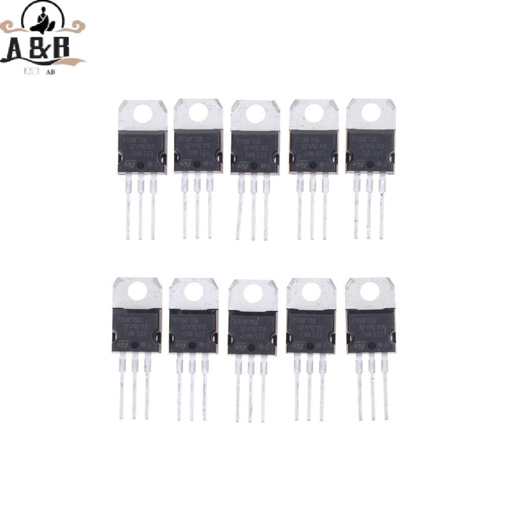 [A & B] 10 CÁI P75NF75 P75N75 STP75NF75 TO-220 bóng bán dẫn {vn}