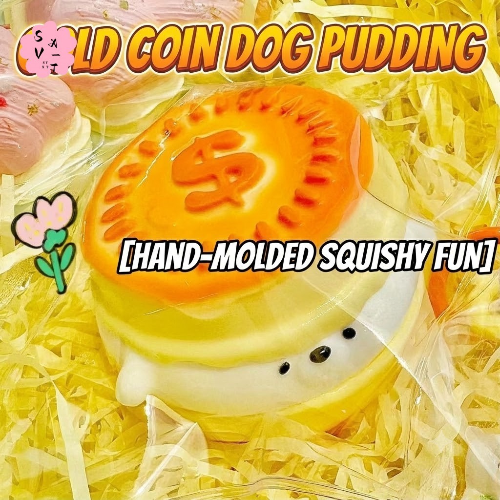 Đồ chơi bóp hình bánh Pudding "Coin Dog" dễ thương – Đồ chơi giảm căng thẳng mềm mại, tăng chậm