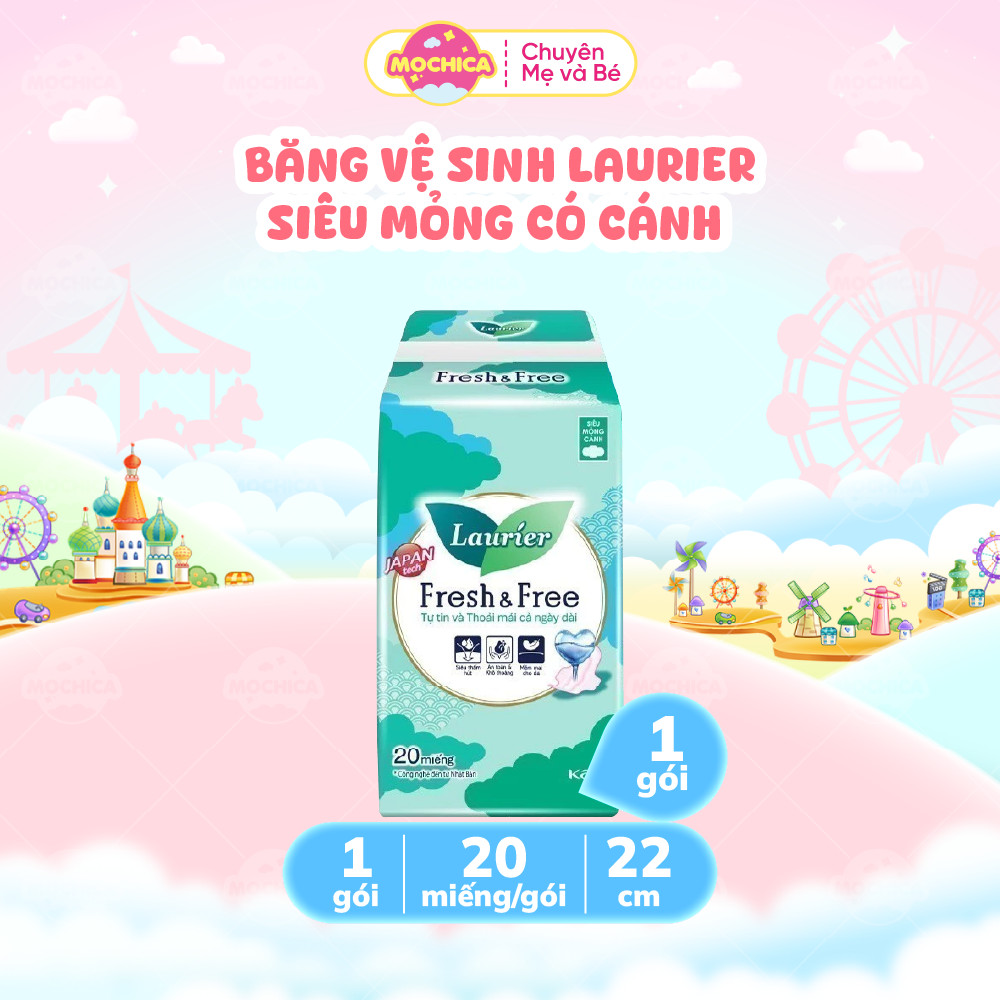 Băng Vệ Sinh Laurier Siêu Mỏng Cánh Không Mùi 20 Miếng - Mochica