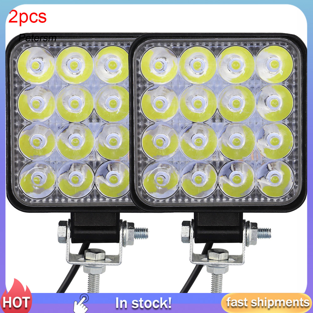 PP 2 Chiếc 48W Vuông Sáng LED Đèn Làm Việc Xe SUV Xe Tải Lái Xe Đèn Sương Mù