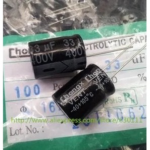 100 CÁI 400V33UF tụ điện phân 33UF 400V MỚI 16MM * 21MM