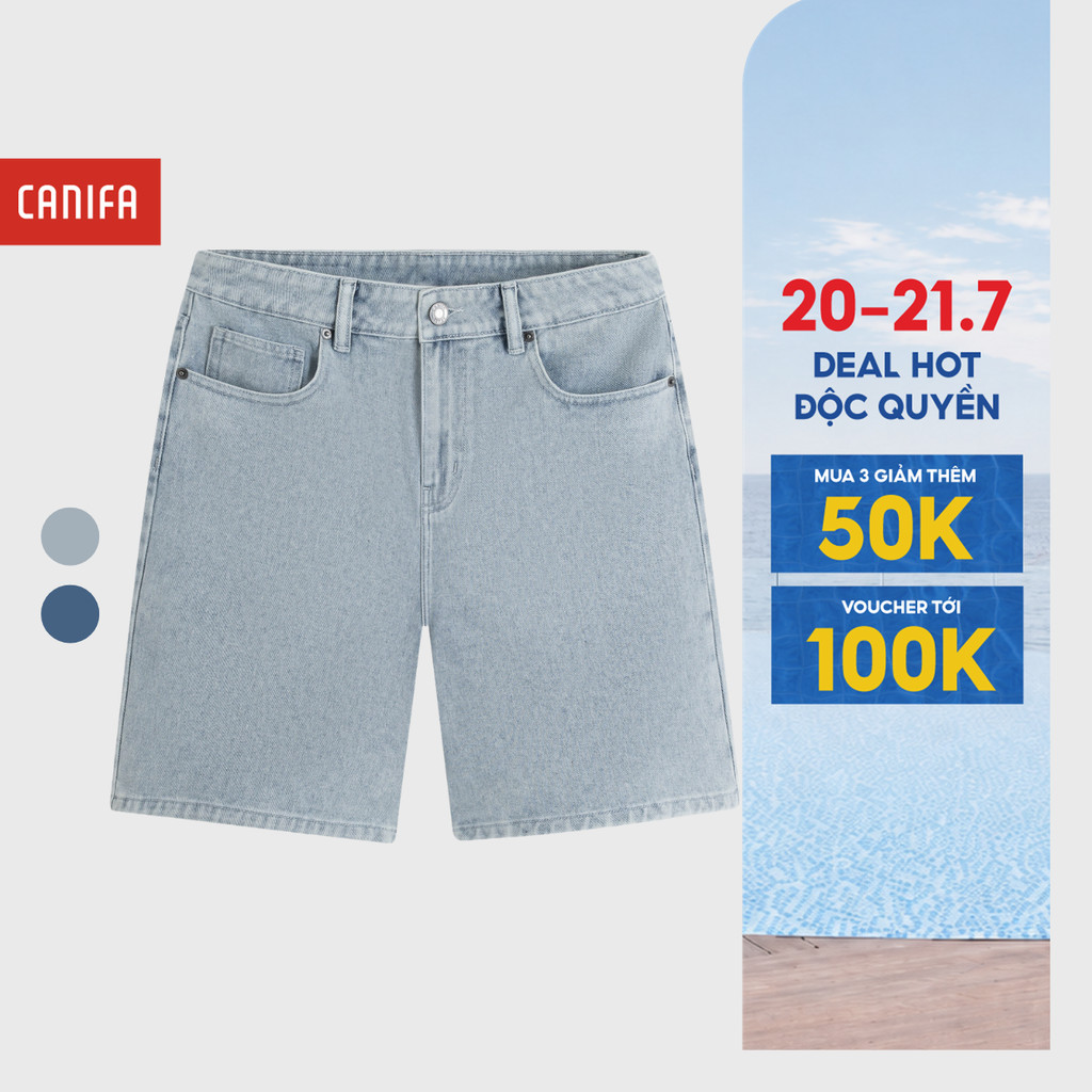 Quần short jeans nữ dáng bermuda CANIFA 6BS26S006