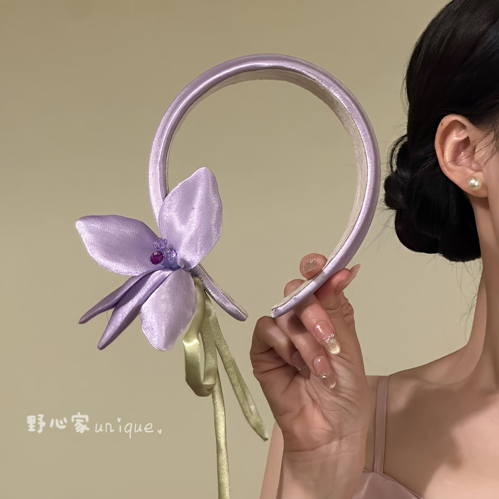 Ambition Home Original [Pick-up Spring Color] Spring Purple Flower Headband High Crane Classy Headba