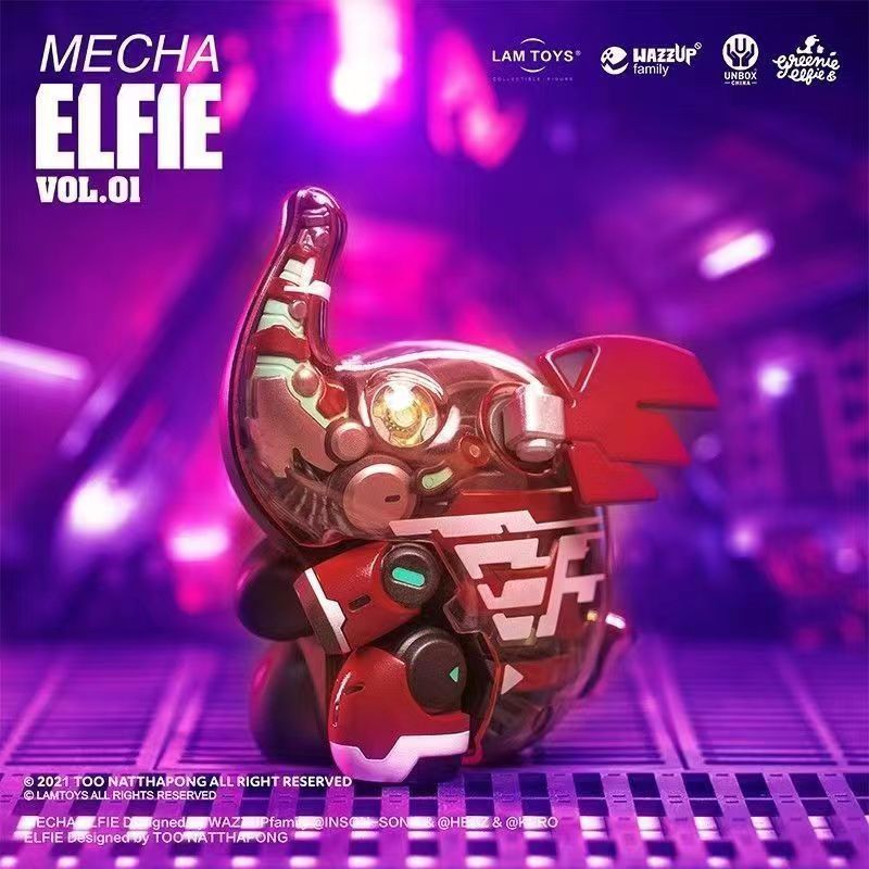 Lamtoys Mecha Elfie Xác Nhận Hộp Mù, Nửa Cơ Khí Dumbo Vinyl Hình Đồ Chơi Hợp Thời Trang