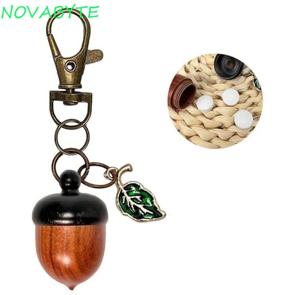 Móc khóa Acorn NOVABYTE, Mô phỏng Acorn Nhẹ Acorn Twist Mở Móc khóa, Vật phẩm nhỏ sáng tạo Lưu trữ T