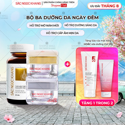 Combo Dưỡng Da Ngày Đêm Chống Lão Hóa Sắc Ngọc Khang - Dưỡng Da Tươi Sáng, Mờ Nám, Trẻ Khỏe Đẹp Vượt Trội Vi Tảo Lục