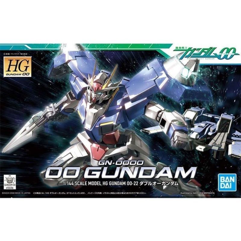 Bandai HG 1 / 144 00 22 GN-0000 00 Gundam OO Gundam OO Mô hình lắp ráp Hàng có sẵn