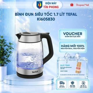 Bình đun siêu tốc 1.7 Lít Tefal KI605830 - thủy tinh - HÀNG CHÍNH HÃNG - BẢO HÀNH 2 NĂM
