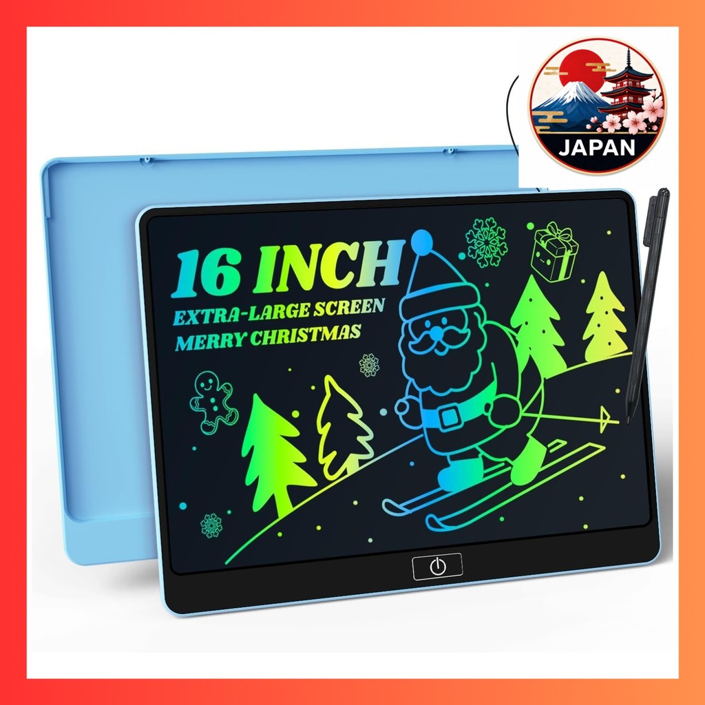 ［Directly from Japan］16 Inch LCD Drawing Board Toy with Lock Function, One Touch Erase Drawing Board