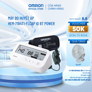 (Dòng mới 2026 - Kèm Adapter) Máy Đo Huyết Áp Bluetooth Phát Hiện Rung Nhĩ OMRON IQ BT Power HEM-7194T1-FLCAP