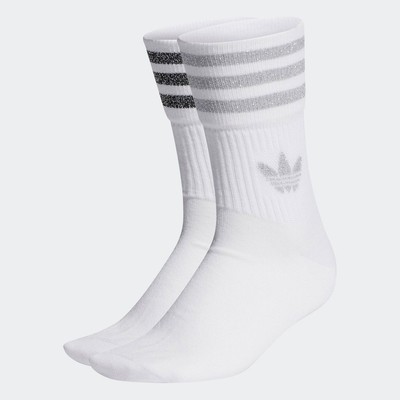 adidas Phong cách sống Bộ 2 Đôi Tất Nhũ Cổ Trung Nữ trắng HC9561