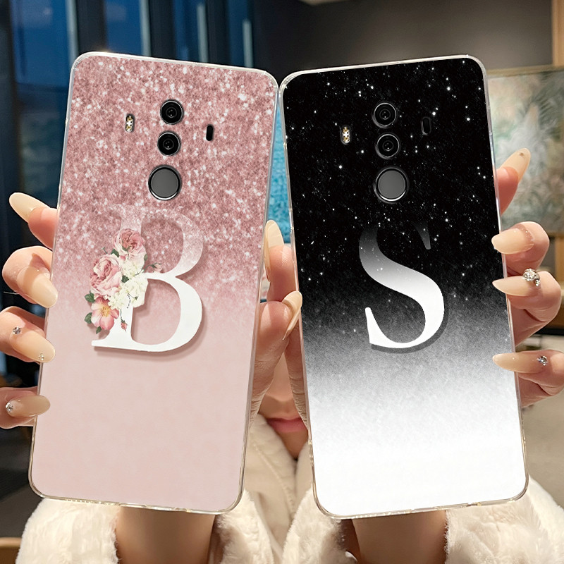 Ốp Lưng Cho Huawei Mate 10 Pro Vỏ Sang Trọng Thanh Lịch Chữ Trong Suốt Silicon Mềm TPU Ốp lưng Huawe