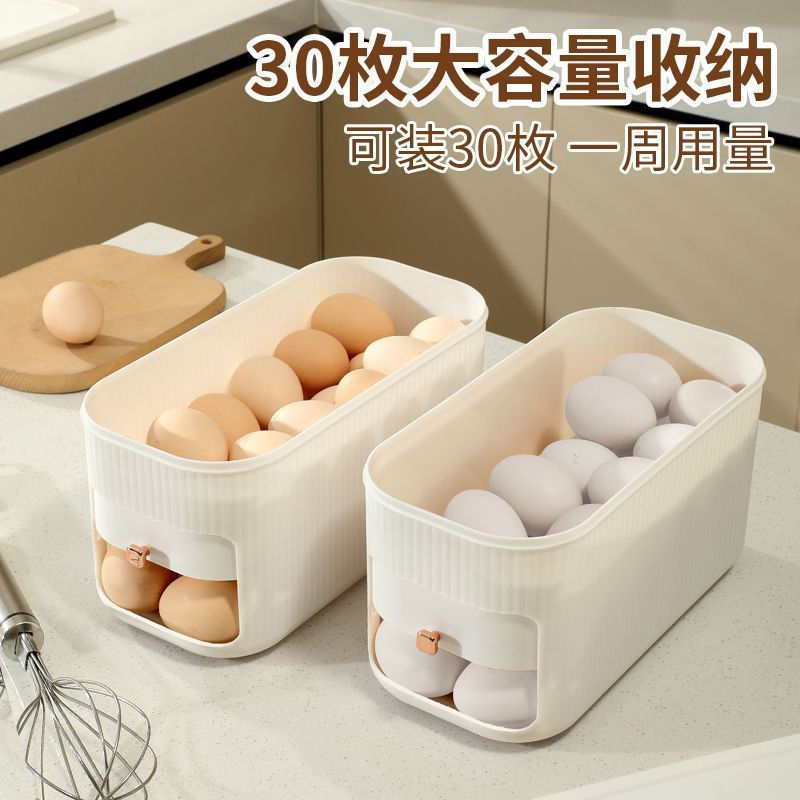 Rolling eggs12y Storage box with egg rolling feature, new kitchen organizer rack, automatic lid side