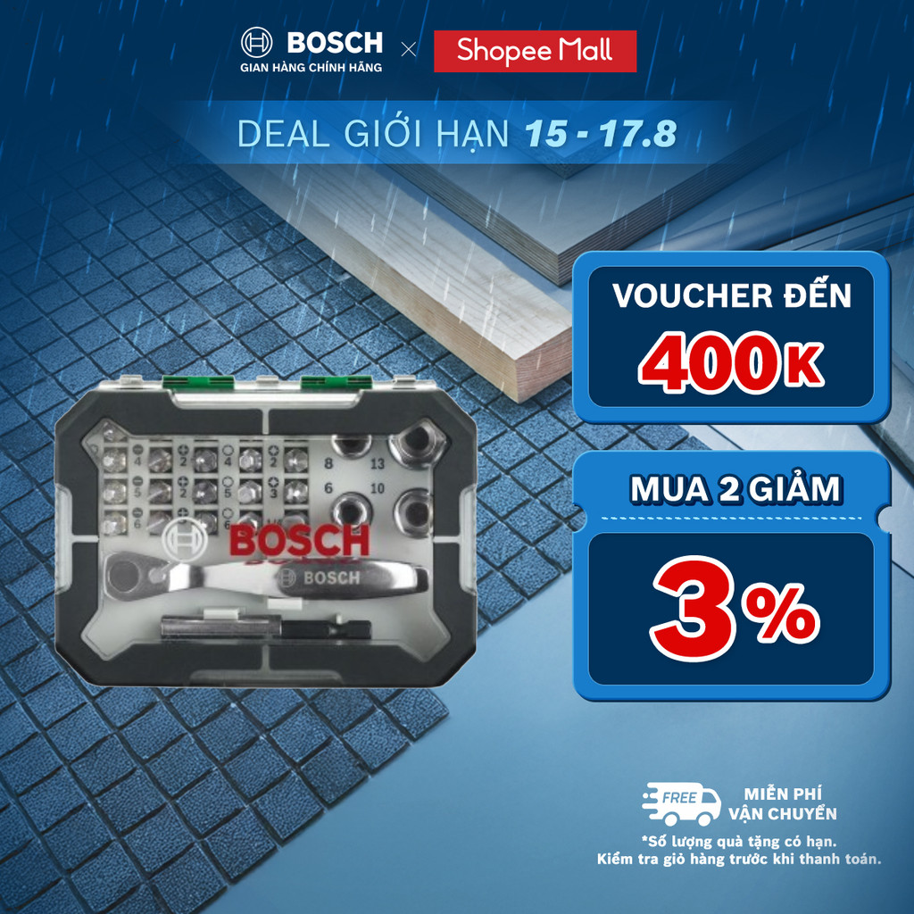 Bộ vặn vít Bosch 26 món 2607017322