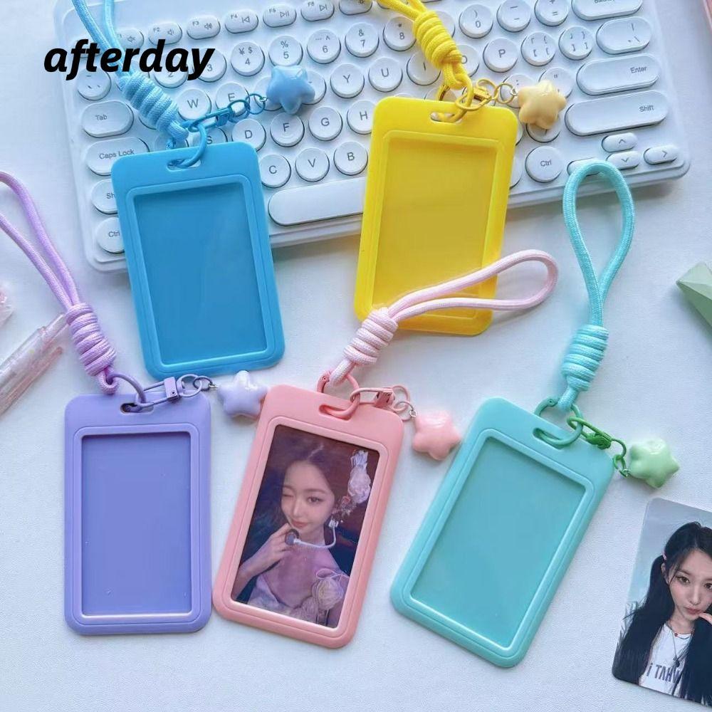 Vỏ bảo vệ hình ảnh AFTERDAY568, Vỏ trượt màu trơn Hộp đựng danh thiếp, Hộp đựng thẻ ID INS sáng tạo