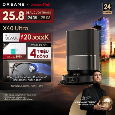 Dreame X40 Ultra/ L40s Ultra Robot hút bụi thông minh | lực hút đến 19.000Pa | BH 24 tháng