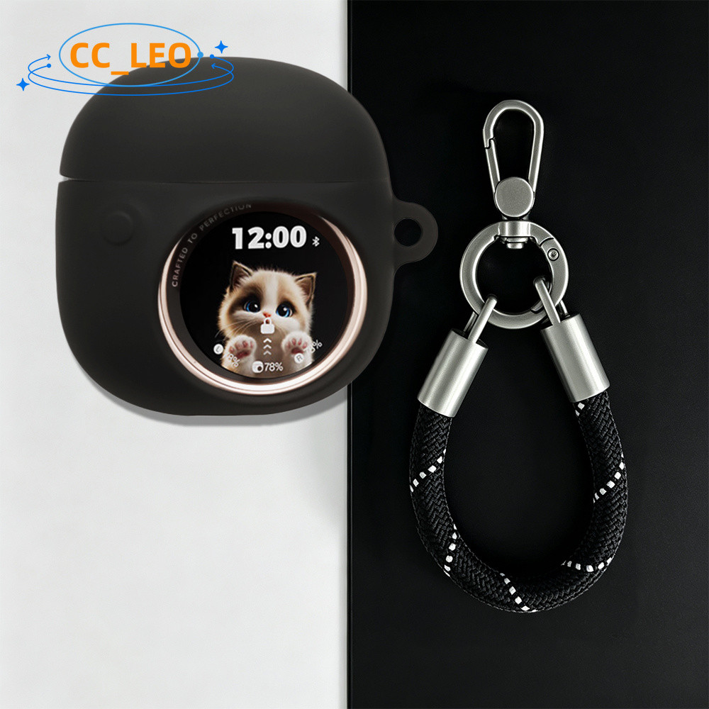 Suitable for EDIFIER JoyBuds Case Soft Silicone Case Colorful metal finger ring lanyard pendant Anti