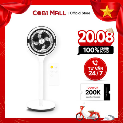 Quạt Đứng Tuần Hoàn Không Khí 10" COBI - Điều Khiển Từ Xa, Nhiều Chế Độ, Điều Chỉnh Góc Xoay Linh Hoạt