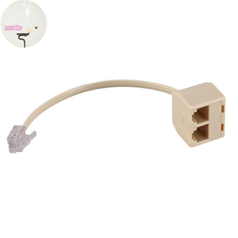 XOITR Bộ Chia Điện Thoại RJ11 6P4C 1 Nam Sang 2 Nữ Adapter RJ11 Sang RJ11 Tách Phụ Kiện Điện Thoại P
