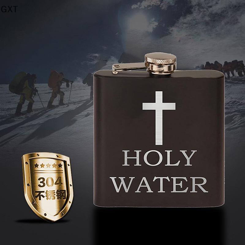 Fu 168ml Mô Hình Chữ Thập Thánh Chai Nước Màu Đen Hip Flask Thép Không Gỉ Hip Flask Hip Flask Vít Ca
