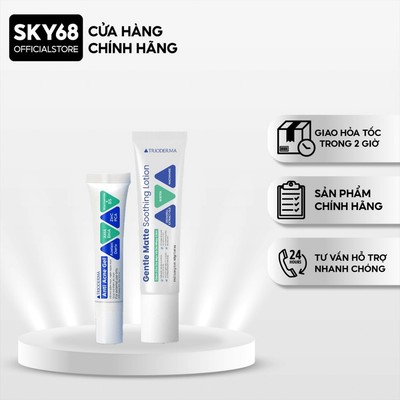 Bộ đôi Lotion Dưỡng Ẩm Mỏng Nhẹ 40G & Gel Chấm Mụn Giảm Mụn,Gom Cồi 15G Trioderma