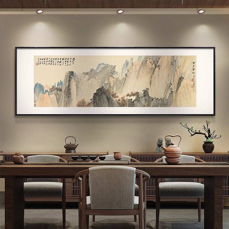 New Chinese Style Living Room Sofa Background Wall Decorative Painting Office Zhang Daqian Hanging P