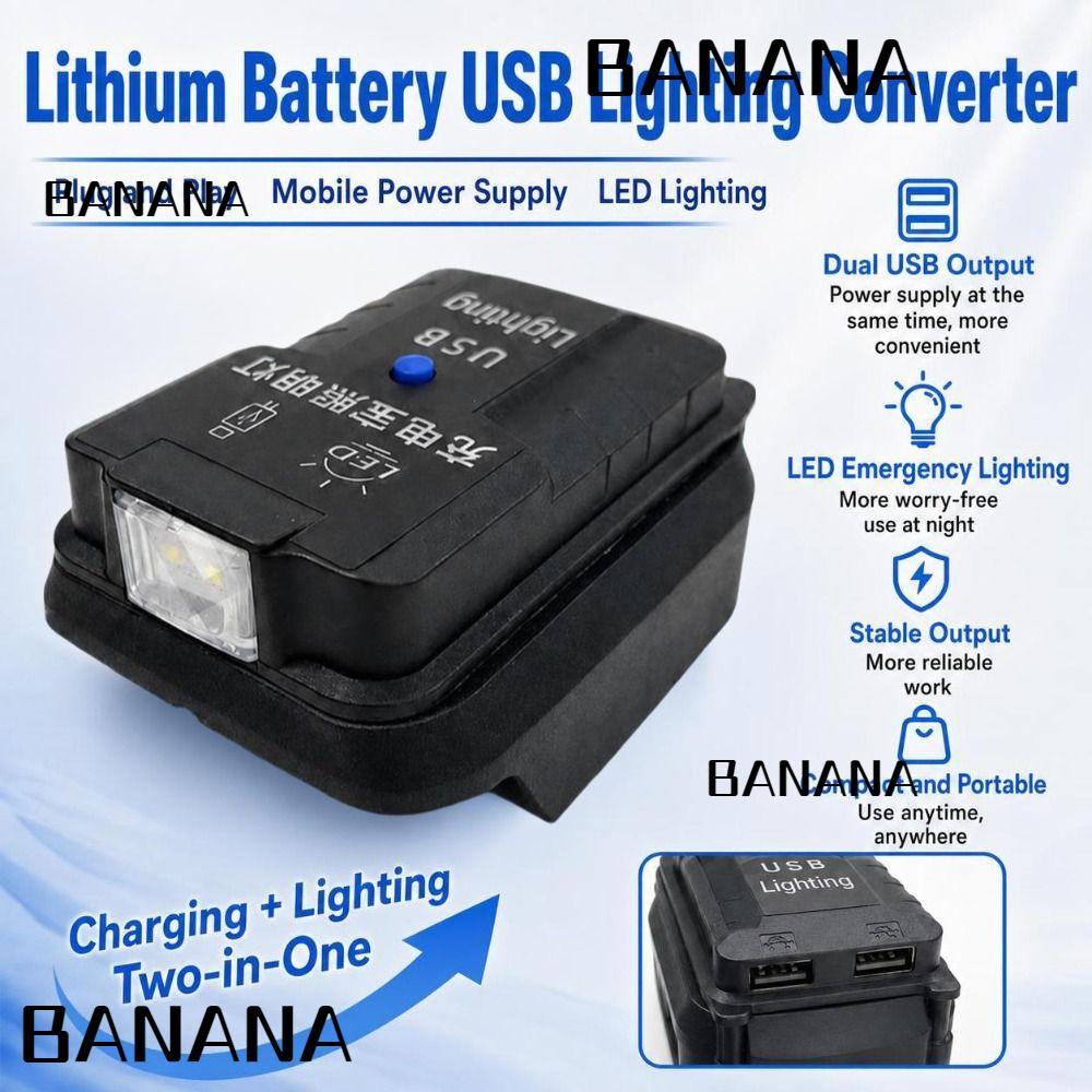 BANANA1 Pin USB Adapter, Đèn LED Sạc Điện Thoại Pin USB Biến Tần, Sạc USB Nhựa Nguồn Điện Cho Makita