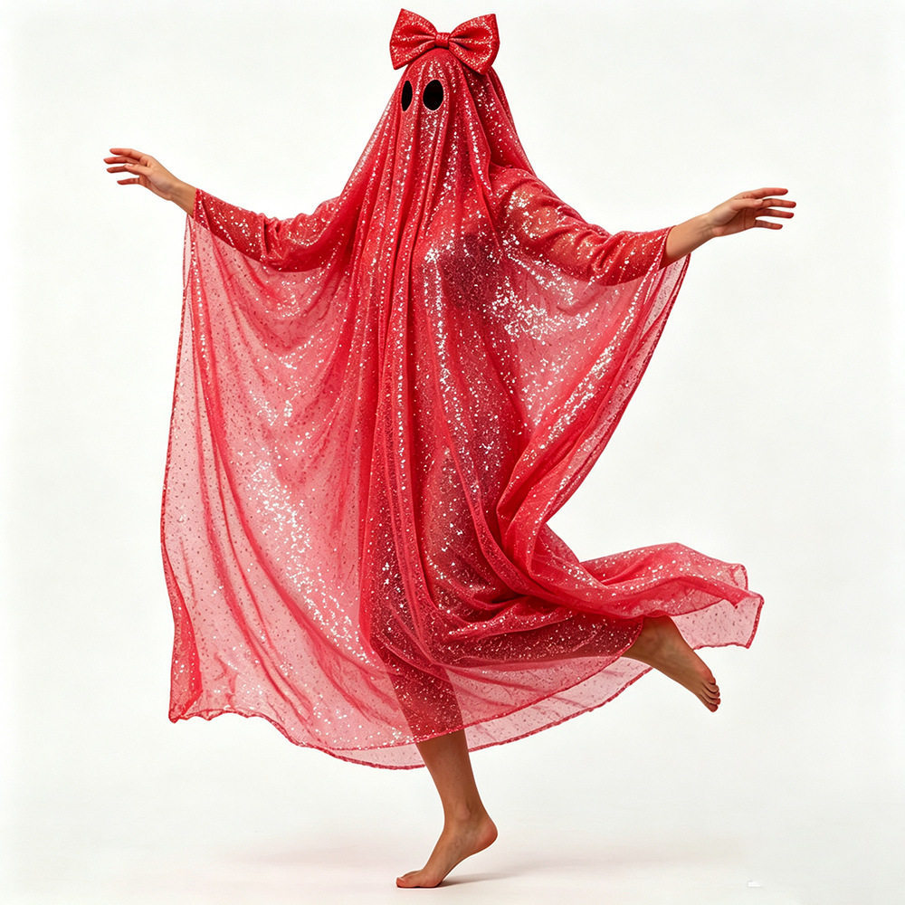 Pink Sequin Bow Ghost Cape Halloween cos Đảng Ảnh Ghost Cape Halloween bfg055656.20260824