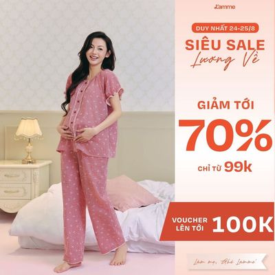 Bộ Mặc Nhà L'amme RIBBON Thô Đũi Caro In Nơ, Đồ Ngủ Nữ Mềm Mịn Thoáng Khí Thấm Hút Mồ Hôi - L'AMME