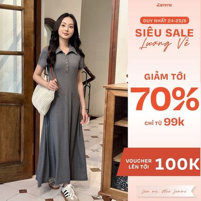 Váy body, váy ôm co giãn JIMY POLO DRESS chất thun cotton co giãn thâm hút tốt, sợ vải thực vật hạn chế bai xù BY L'AMME