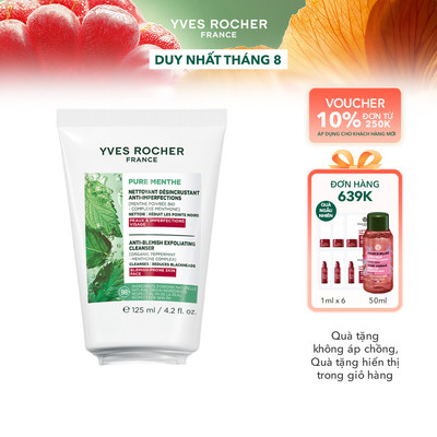 Sữa rửa mặt tẩy tế bào chết & mụn đầu đen Yves Rocher Pure Menthe Anti Black Head 125ml