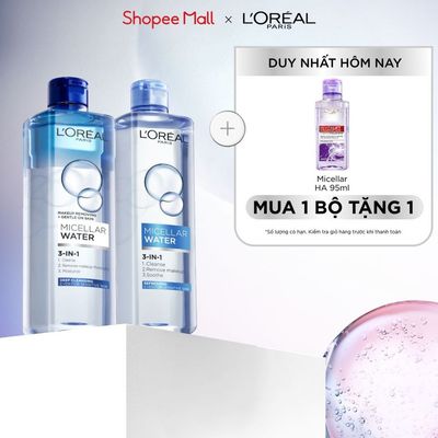 Bộ 2 nuớc tẩy trang đa năng 3in1 L'Oreal Paris Micellar Water 400ml x 2