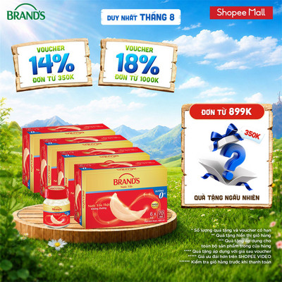 Combo 4 nước yến thật BRAND'S không đường (70 ml x 24 lọ)