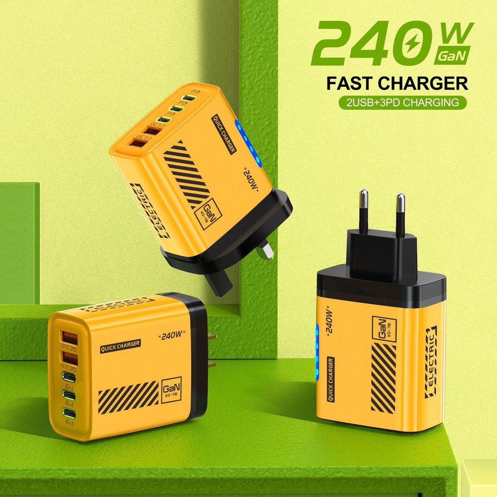 5 Cổng 240W USB C PD Sạc Nhanh 3.0 240W Loại C USB Sạc Điện Thoại Di Động Sạc Nhanh Bộ Chuyển Đổi Ng