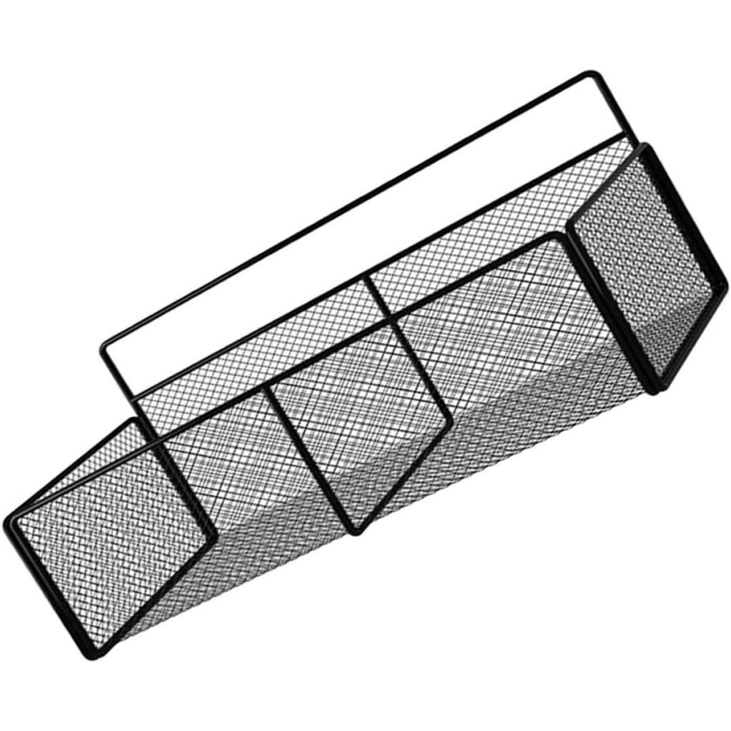 Wall-mounted Storage Rack Black Iron Organizer for Bathroom Kitchen No-drill Easy Install Shelf with