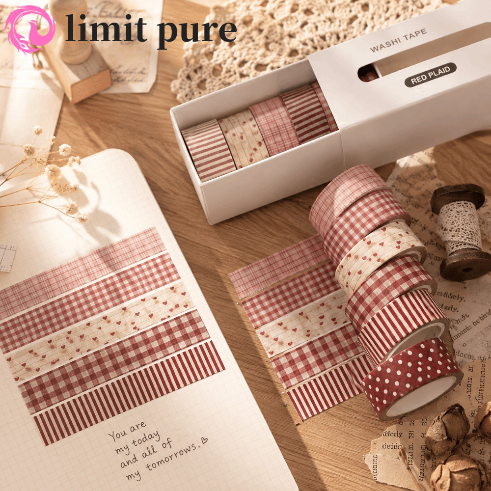 GIỚI HẠN PURE 6 Cuộn Băng Masking Pattern Checkered Hand Account Tool Planner Sử dụng